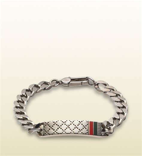 gucci leather bracelet mens|gucci silver bracelet for men.